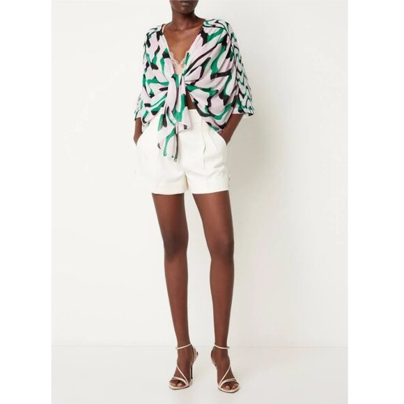 REISS Paige Resort Shawl Top Cardigan Resortwear Swim Cover 70s Abstract Print - Picture 12 of 12